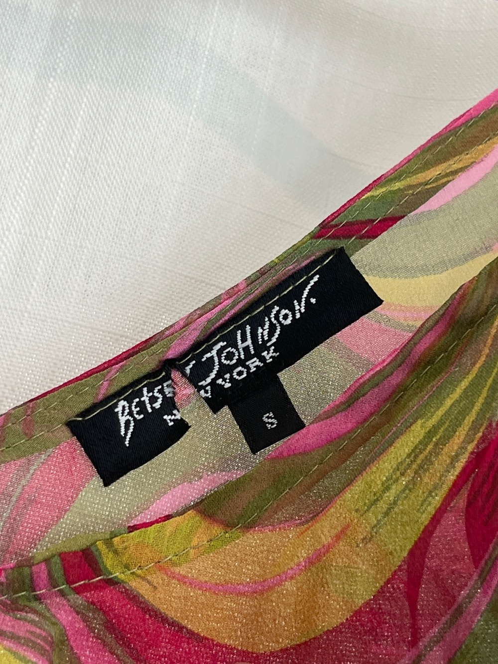 Vintage Betsey Johnson Pink & Green Swirl Maxi Slip Dress 90s/ Y2K - Picture 2 of 7